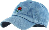 Rose Embroidered Dad Hat Baseball Cap