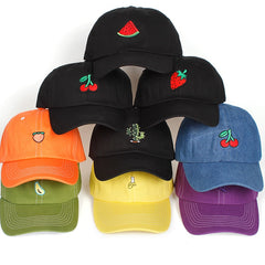 Various Fruit Styles Embroidered Dad Hat Cap Unisex
