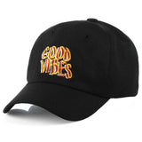 Good Vibes Text Embroidered Dad Hat Cap Unisex