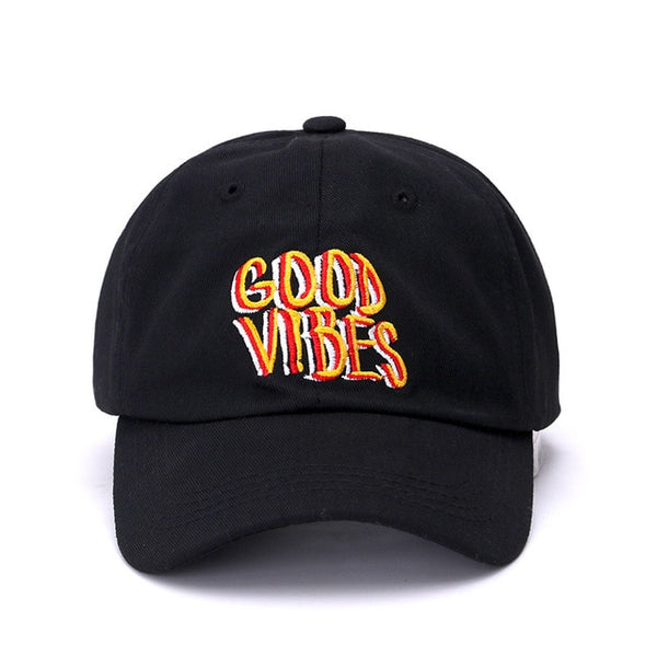 Embroidered Good Vibes Dad Hat Cap Unisex